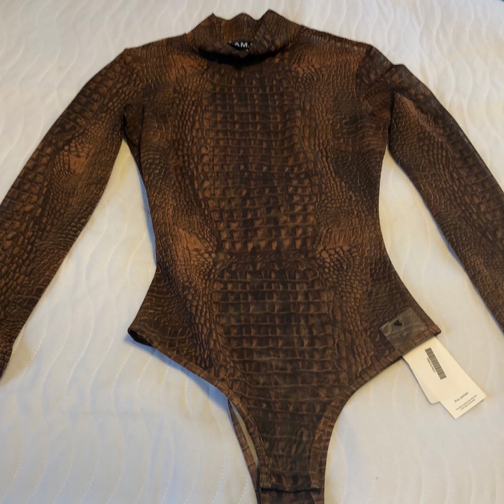 Brown Long Sleeve Bodysuit